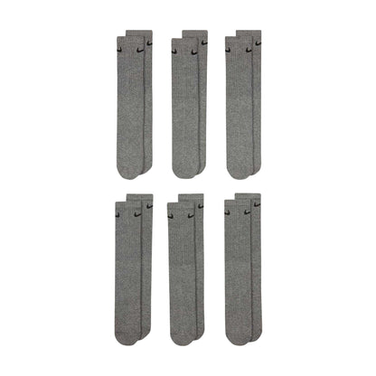 Grey - Front - Nike Unisex Adult Crew Socks (Pack of 6)