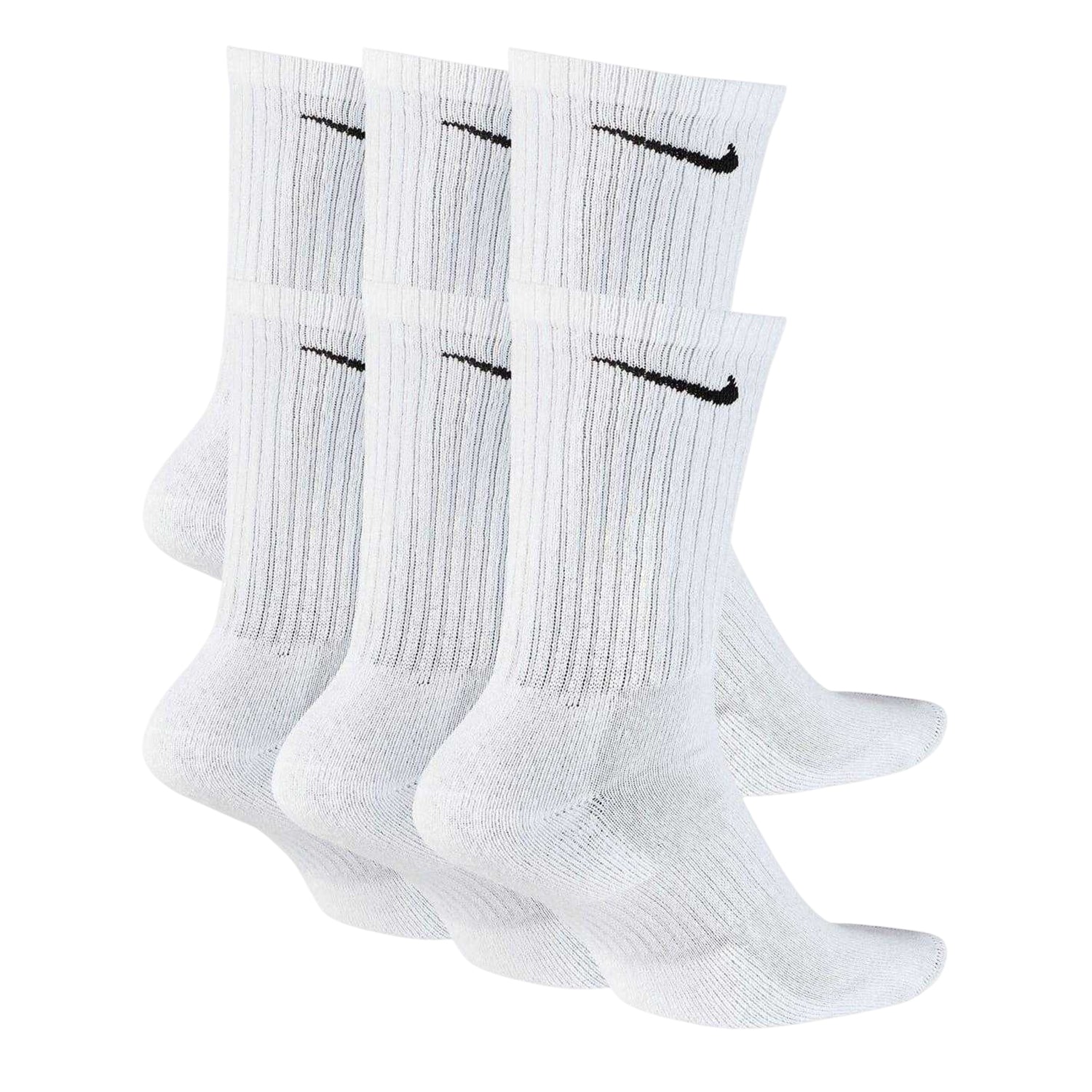 White-Black - Back - Nike Unisex Adult Crew Socks (Pack of 6)