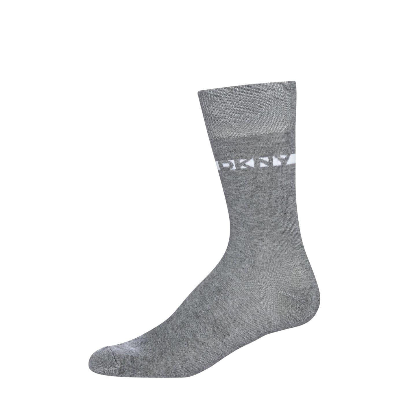 Grey-Navy-Charcoal - Pack Shot - DKNY Mens Breathable Ankle Socks (Pack of 6)