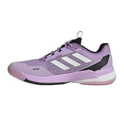 Plum-White-Black - Side - Adidas Womens-Ladies Crazyflight 6 Indoor Court Trainers