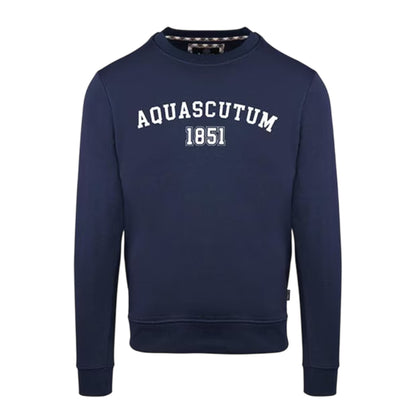 Navy - Front - Aquascutum Mens Arched Logo Sweatshirt