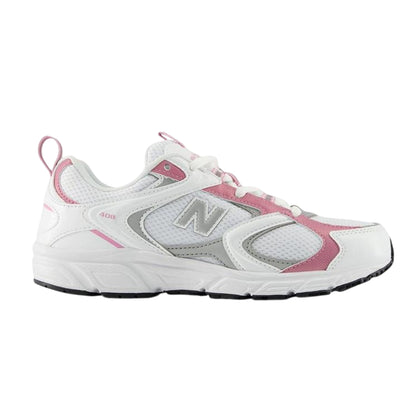 White-Pink - Front - New Balance Womens-Ladies 408 V1 Leather Trainers