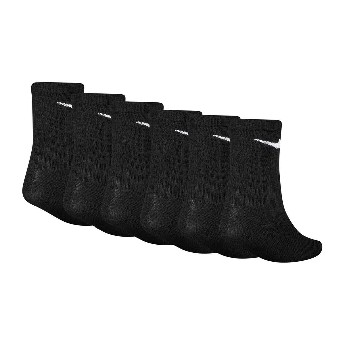 Black - Back - Nike Childrens-Kids Logo Crew Socks (Pack of 6)