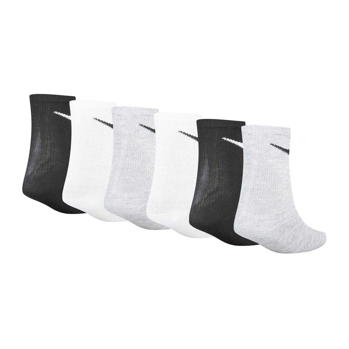 Grey-Black-White - Back - Nike Childrens-Kids Logo Crew Socks (Pack of 6)