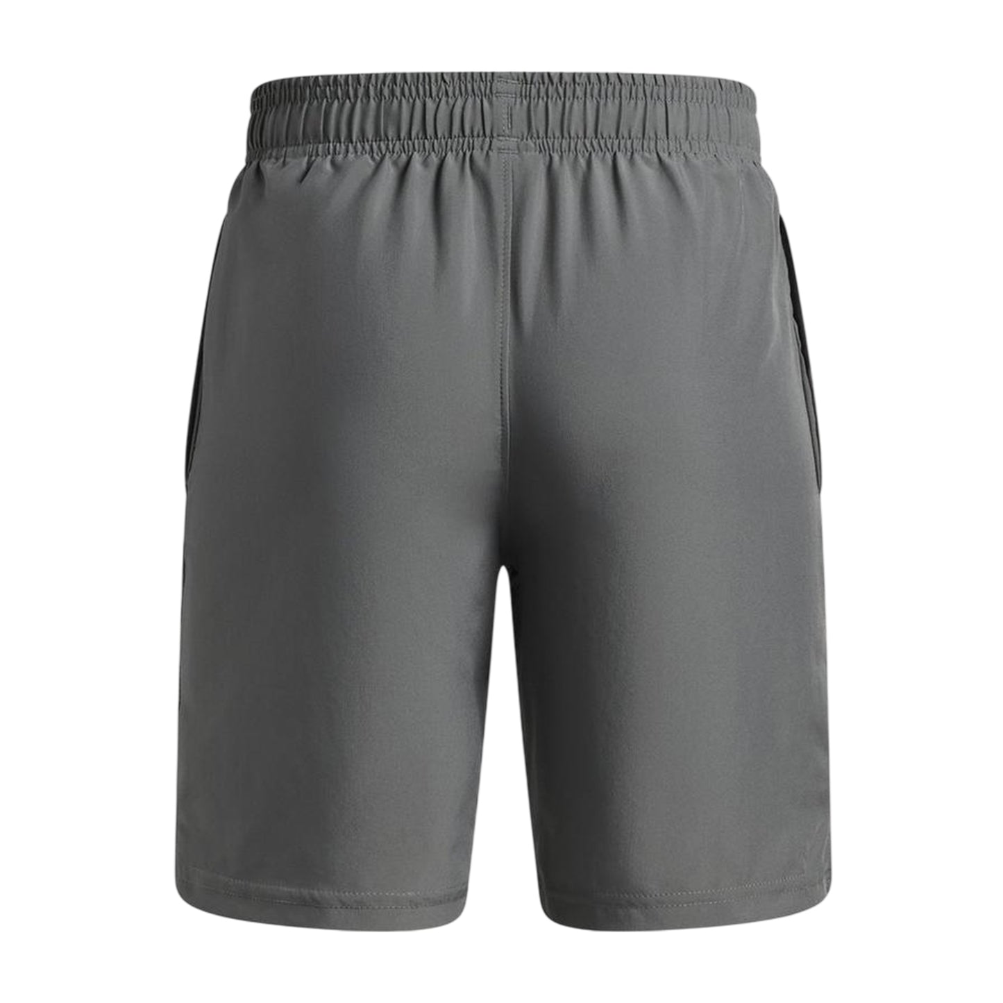Grey-Orange - Back - Under Armour Boys Tech Woven Wordmark Shorts