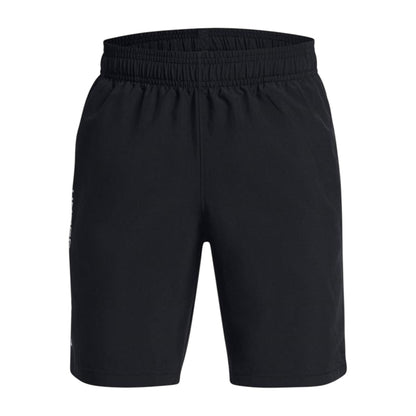 Black - Front - Under Armour Boys Tech Woven Wordmark Shorts