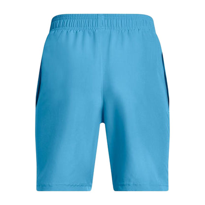 Blue - Back - Under Armour Boys Tech Woven Wordmark Shorts