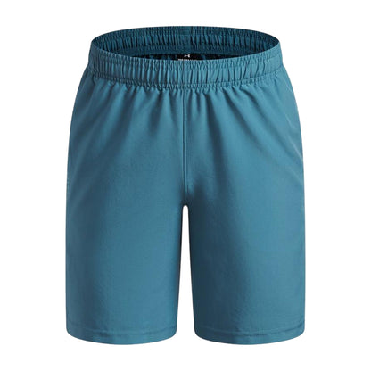 Dark Blue - Front - Under Armour Boys Tech Woven Wordmark Shorts