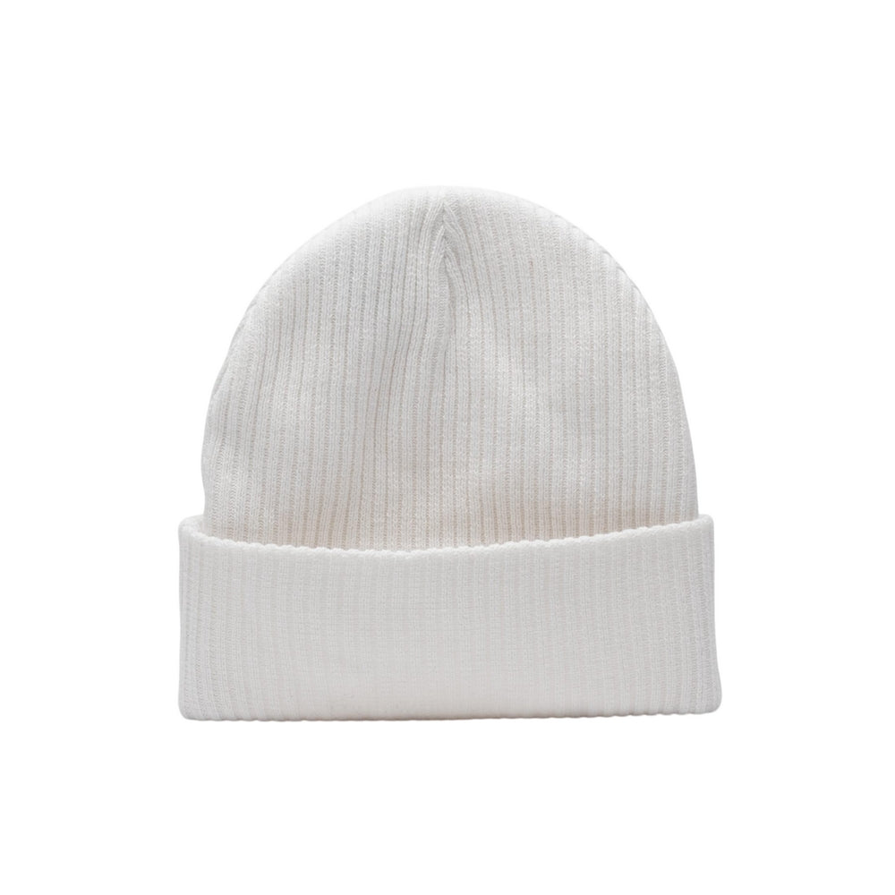 White - Back - SikSilk Crest Cotton Knitted Beanie