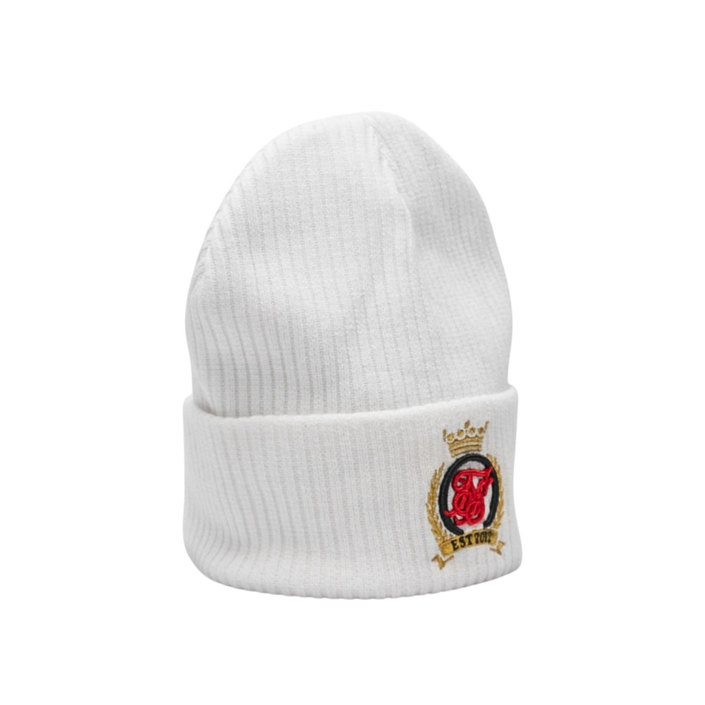 White - Lifestyle - SikSilk Crest Cotton Knitted Beanie