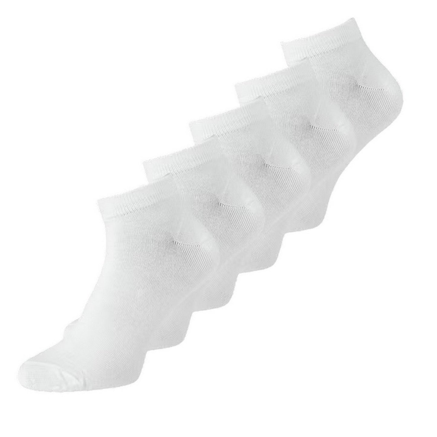 White - Front - Jack And Jones Unisex Adult Dongo Ankle Socks (Pack of 5)