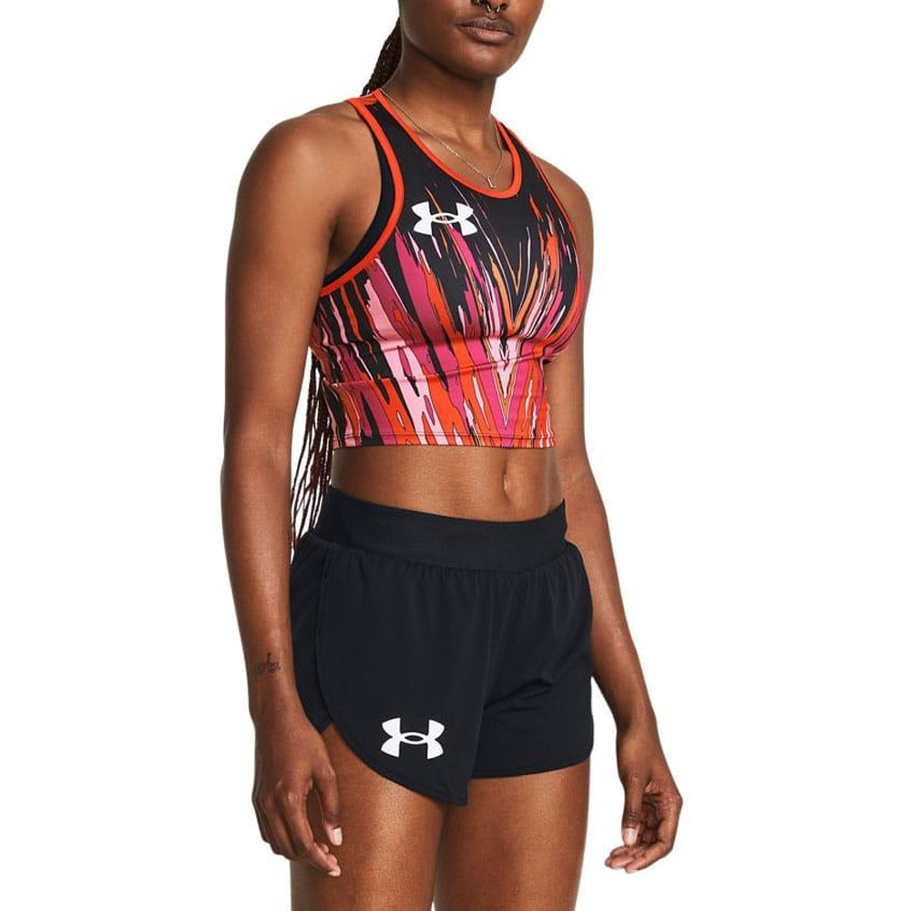 Black - Side - Under Armour Womens-Ladies Pro Runner Tank Top