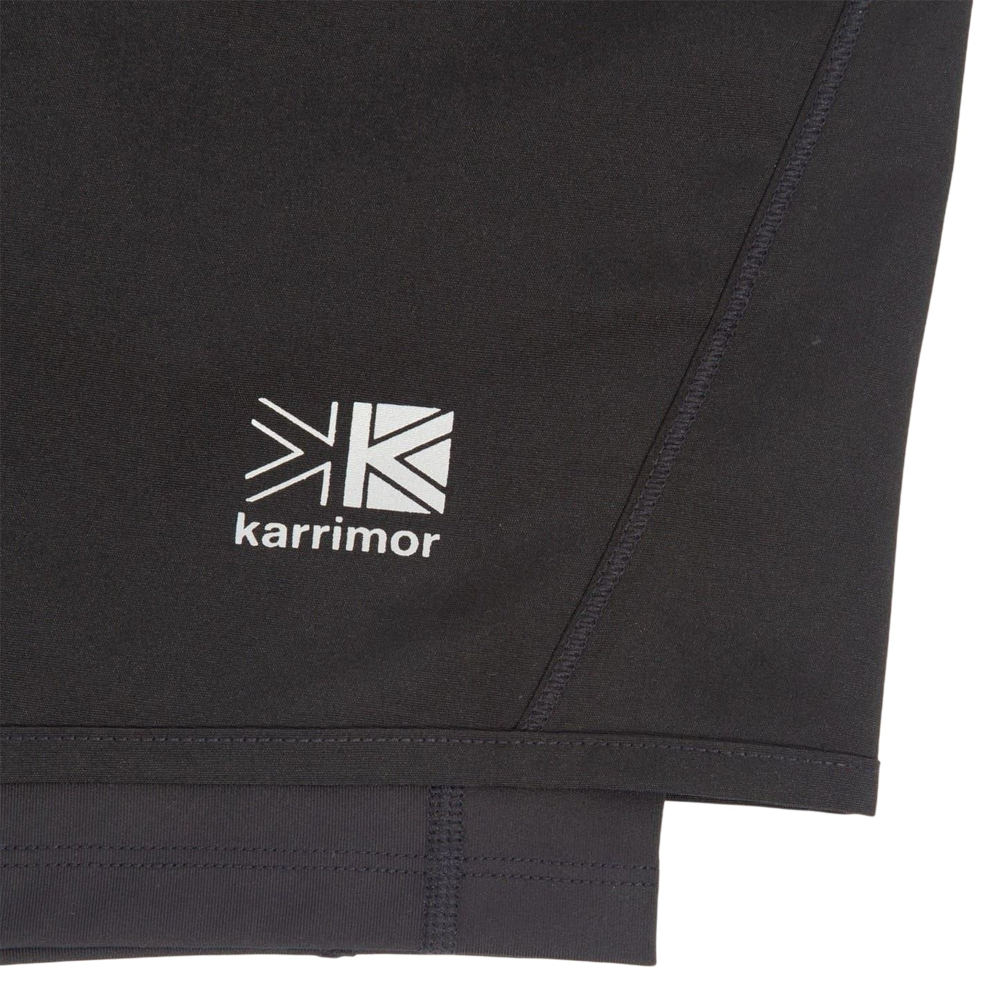 Black - Side - Karrimor Womens-Ladies 2 in 1 Running Shorts