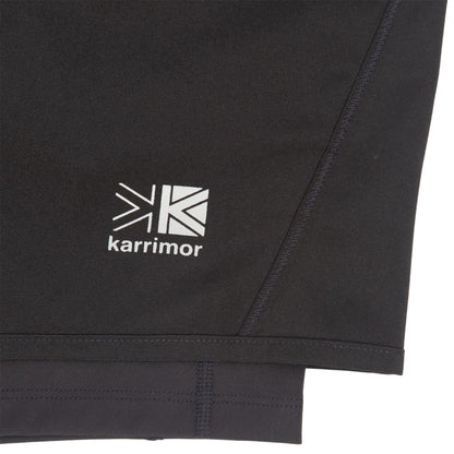 Black - Side - Karrimor Womens-Ladies 2 in 1 Running Shorts