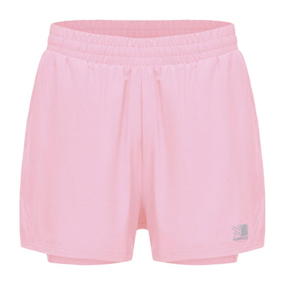 Pink Mist - Front - Karrimor Womens-Ladies 2 in 1 Running Shorts