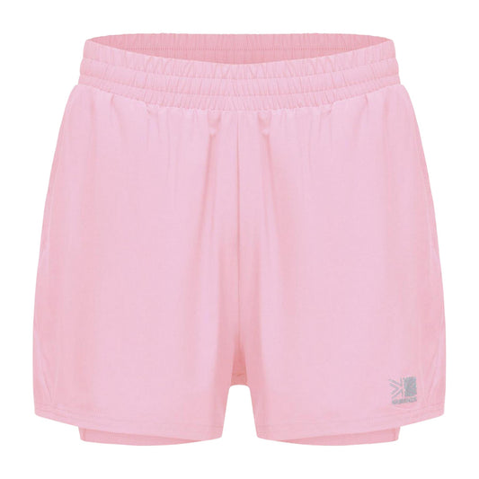 Pink Mist - Front - Karrimor Womens-Ladies 2 in 1 Running Shorts