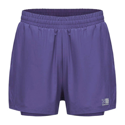 Purple - Front - Karrimor Womens-Ladies 2 in 1 Running Shorts