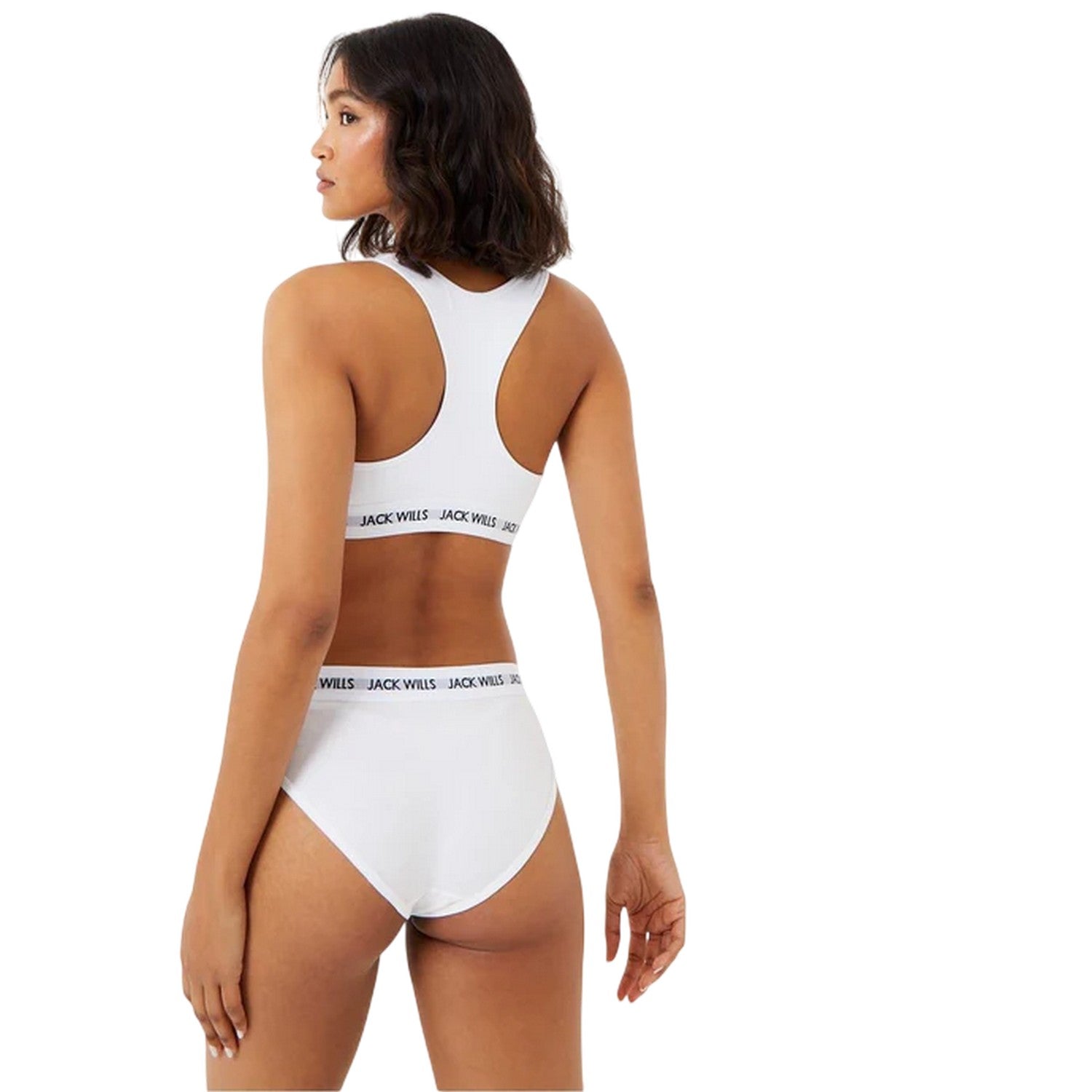 White - Back - Jack Wills Womens-Ladies Dibsdall Cotton Jersey Bralette (Pack of 2)