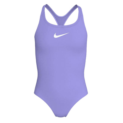 Light Thistle - Front - Nike Girls Essential Racerback One Piece Swimsuit