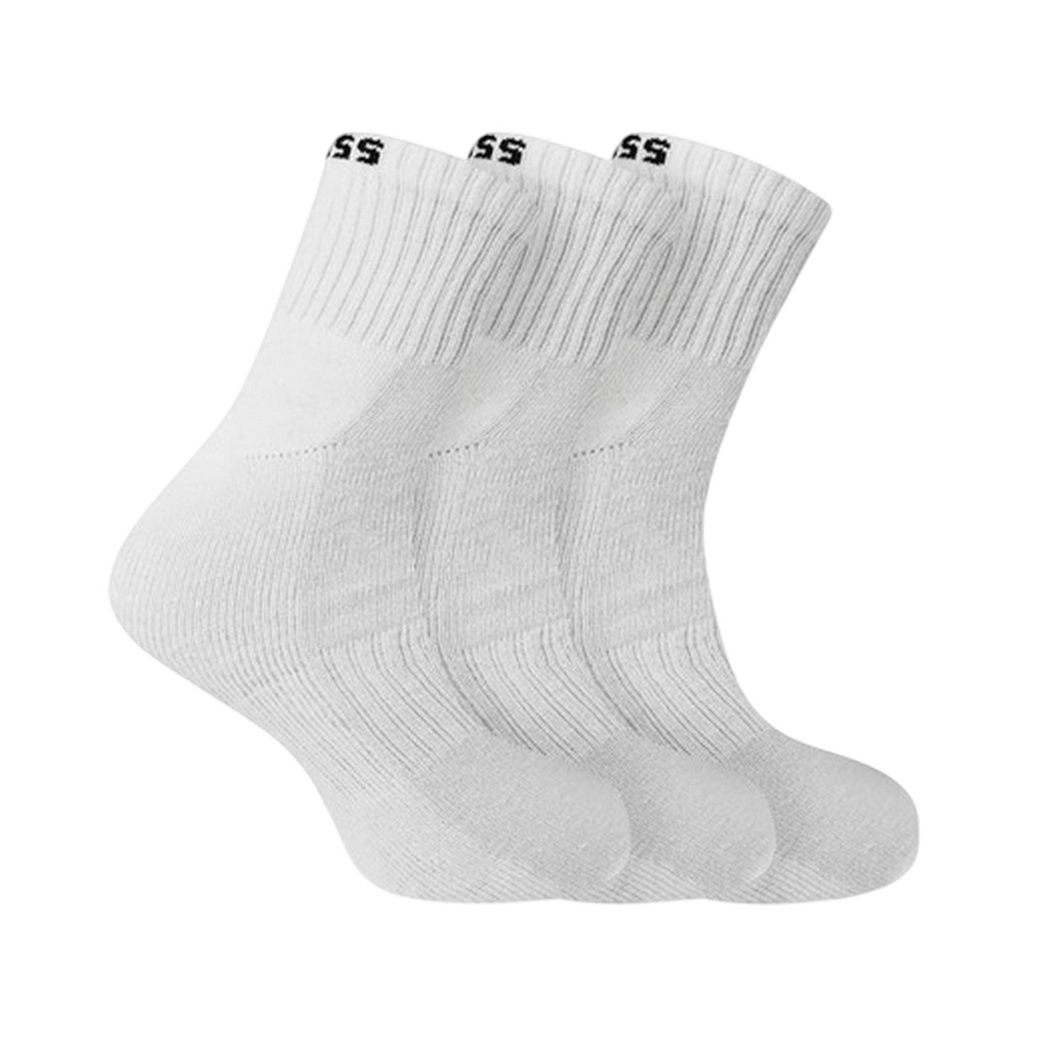 White - Front - Boss Unisex Adult Crew Socks