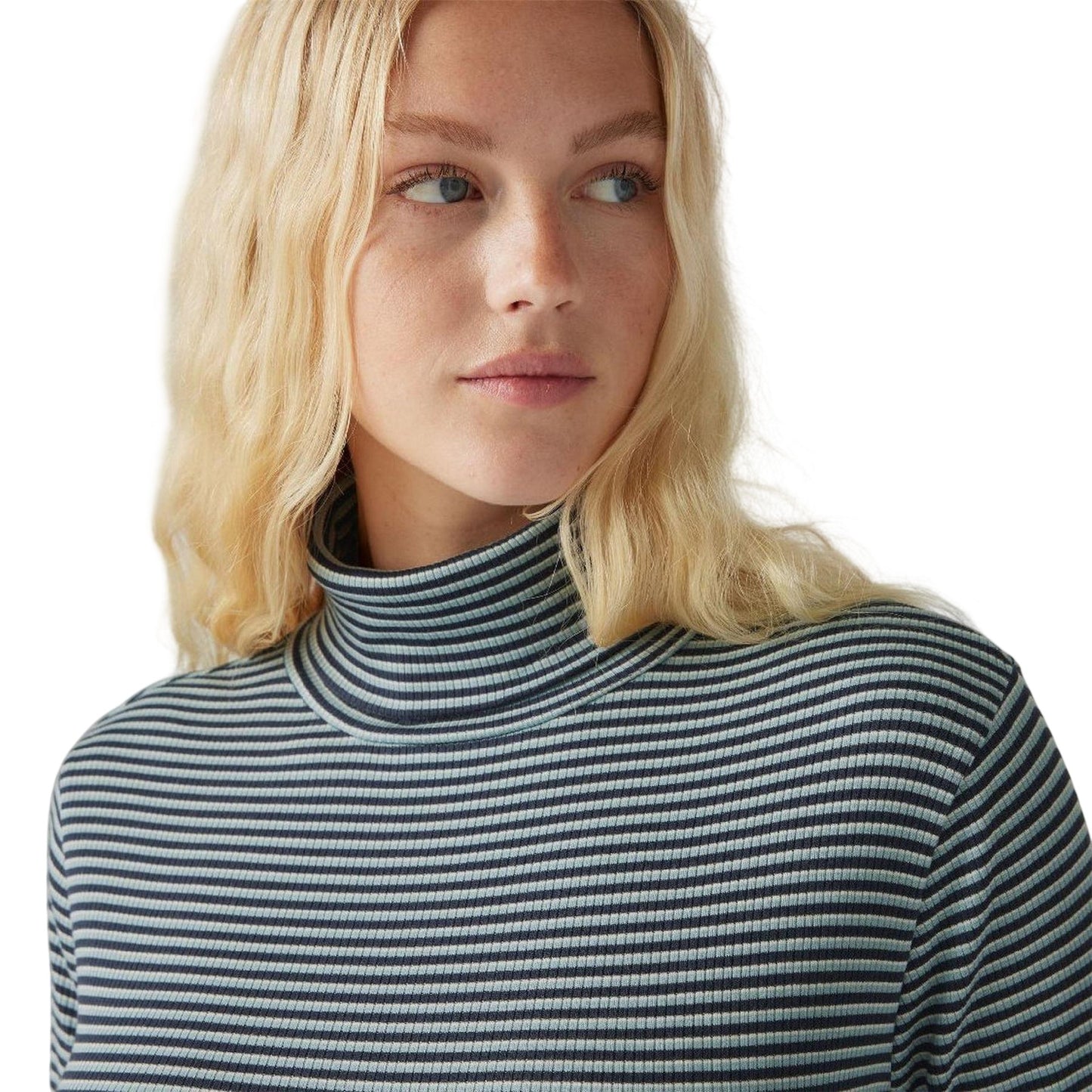 Navy Blazer - Side - Levis Womens-Ladies Turtle Neck Long-Sleeved Top