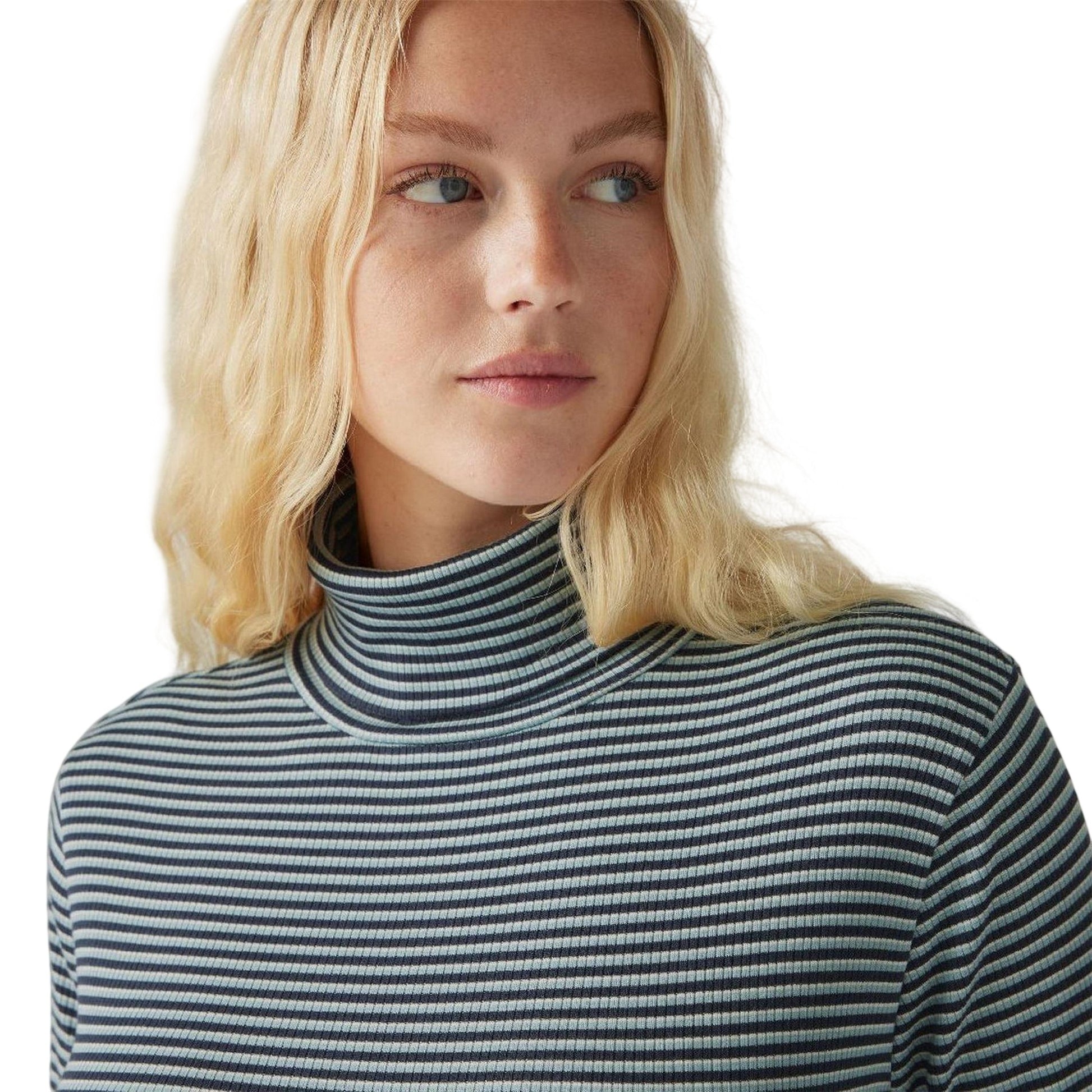 Navy Blazer - Side - Levis Womens-Ladies Turtle Neck Long-Sleeved Top