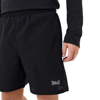 Black - Side - Everlast Mens Logo 2 in 1 Shorts