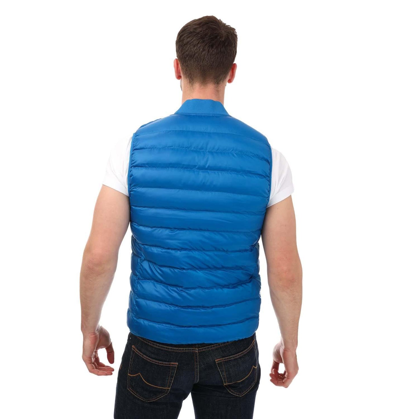Blue - Back - Lacoste Mens Padded Water Repellent Puffer Gilet