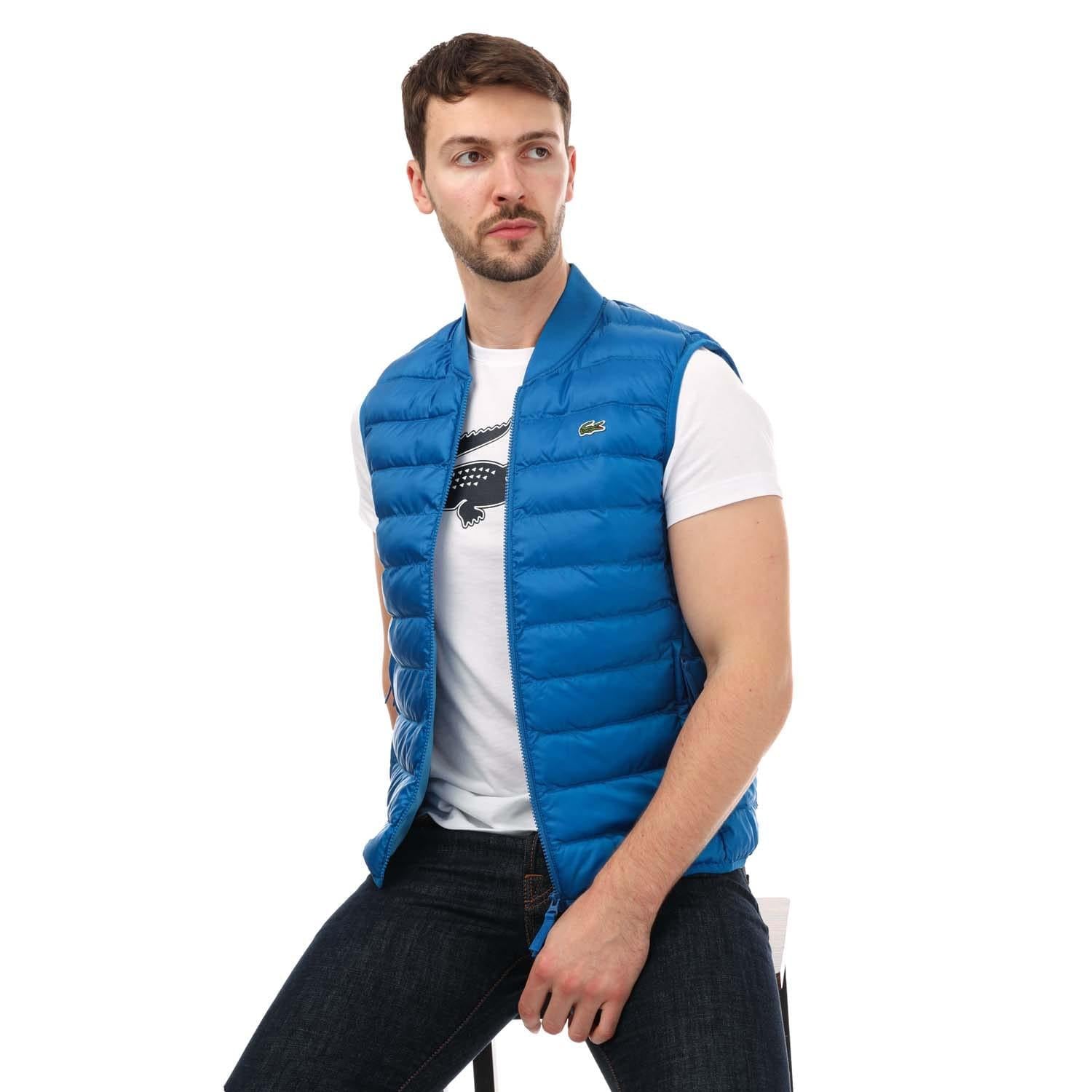 Blue - Lifestyle - Lacoste Mens Padded Water Repellent Puffer Gilet