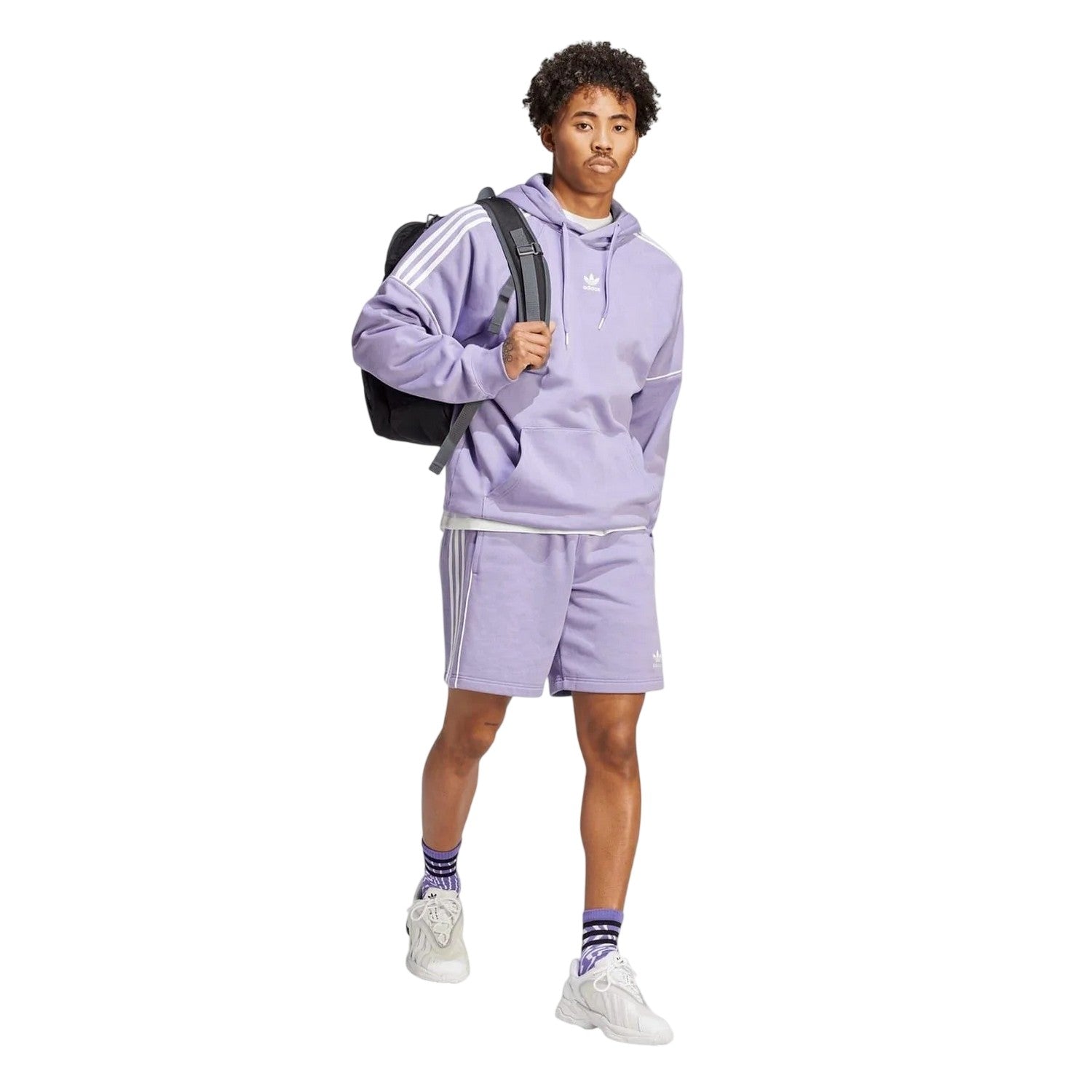 Lavender - Pack Shot - Adidas Mens Essential 3 Stripes Athletic Shorts
