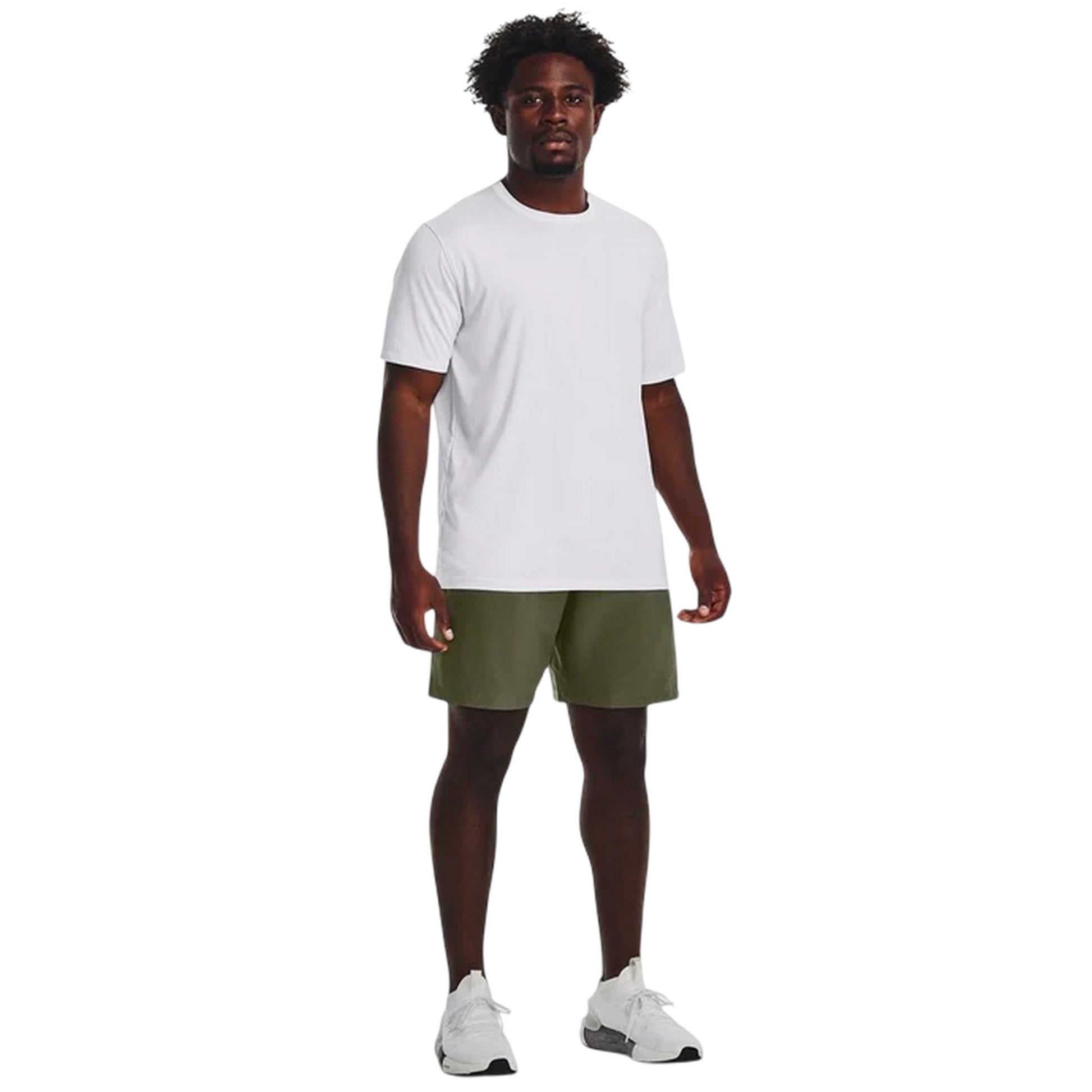 Green - Side - Under Armour Mens Wordmarks Woven Tech Shorts