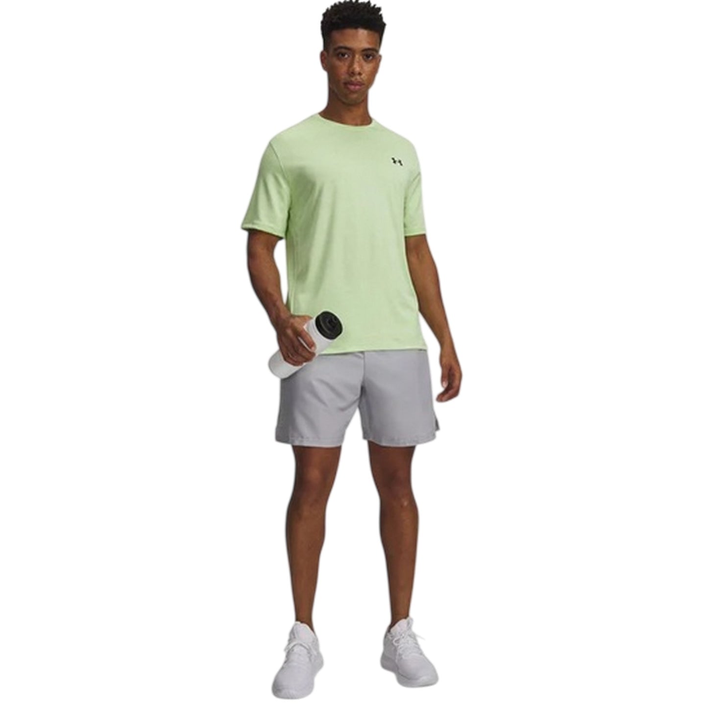 Grey - Side - Under Armour Mens Wordmarks Woven Tech Shorts