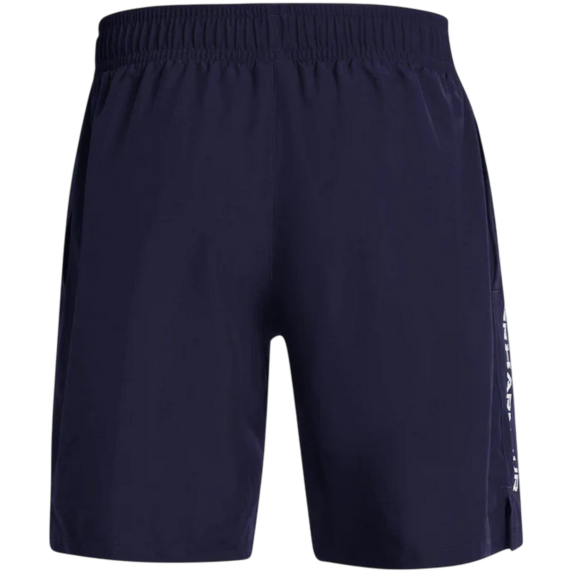 Academy Blue-White - Back - Under Armour Mens Wordmarks Woven Tech Shorts