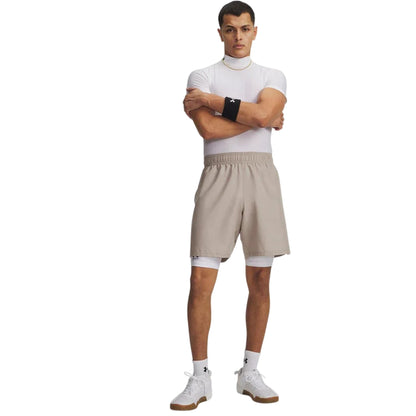Timber Wolf - Side - Under Armour Mens Wordmarks Woven Tech Shorts