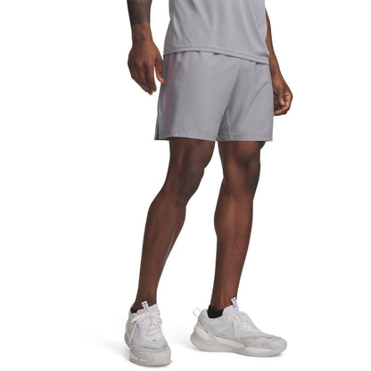Steel-Pink - Front - Under Armour Mens Wordmarks Woven Tech Shorts