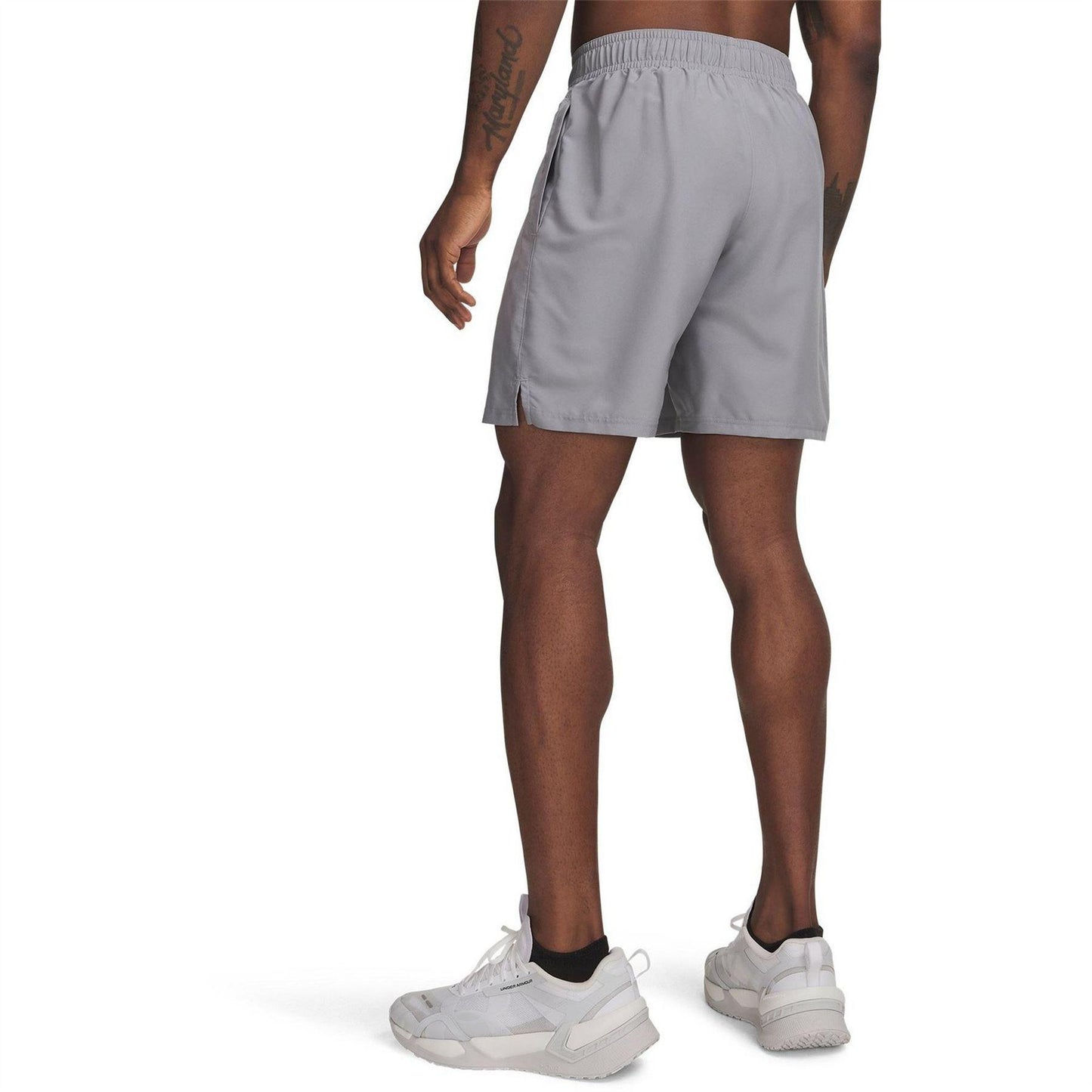 Steel-Pink - Back - Under Armour Mens Wordmarks Woven Tech Shorts