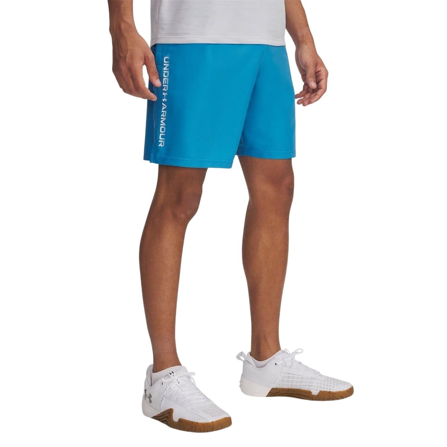 Ethereal Blue - Front - Under Armour Mens Wordmarks Woven Tech Shorts