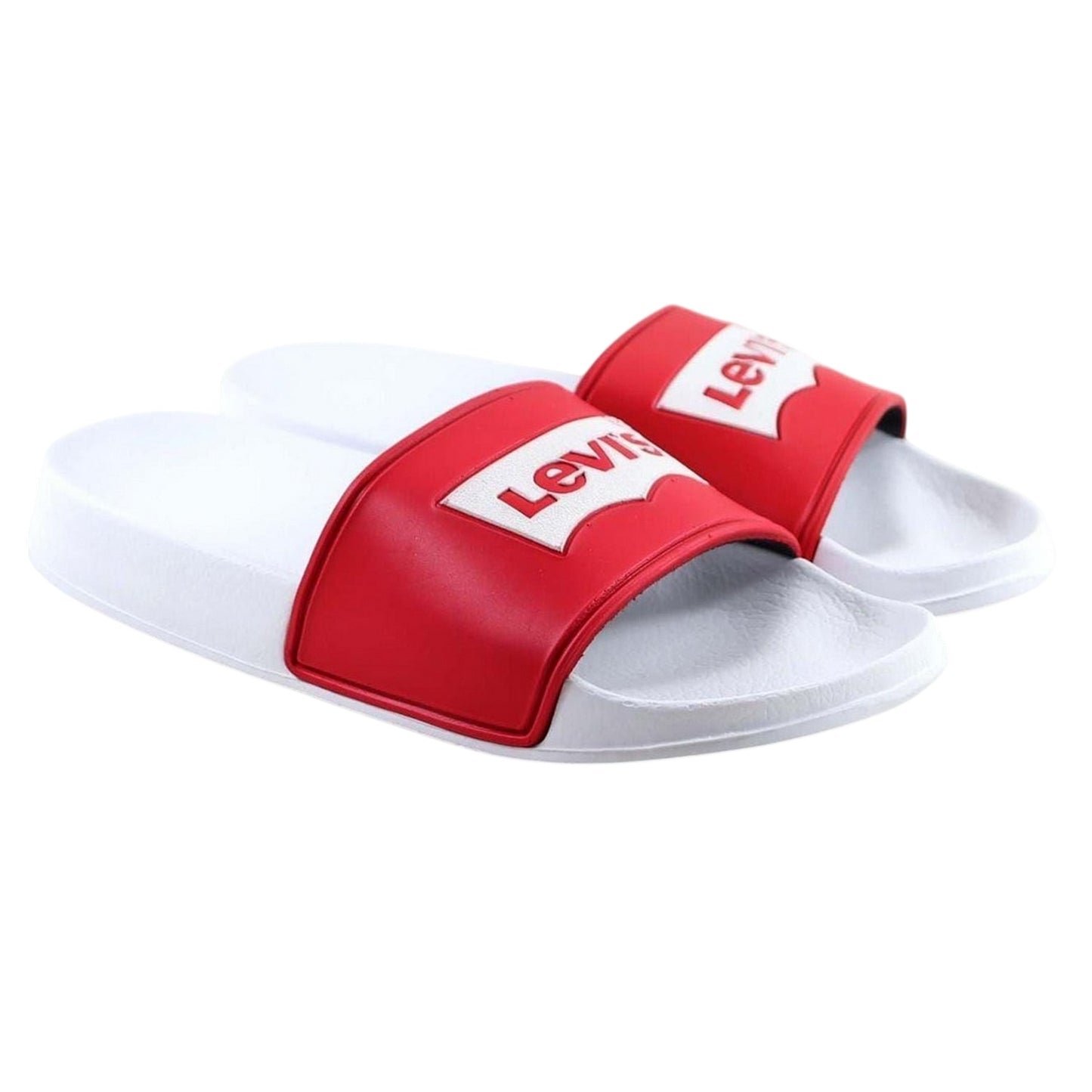 Red-White - Front - Levis Boys Batwing Logo Sliders