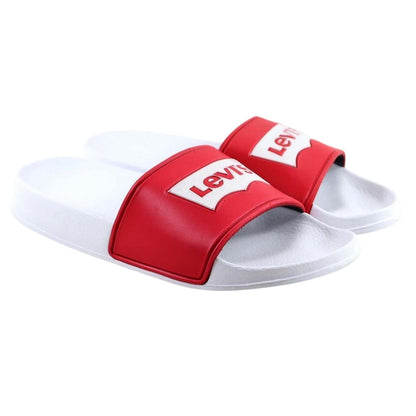 Red-White - Front - Levis Boys Batwing Logo Sliders