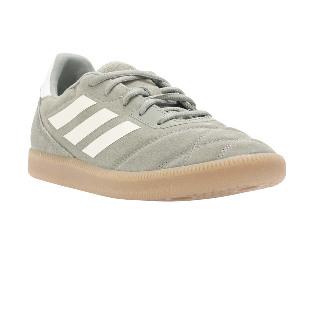 Silver-White - Front - Adidas Mens Sala Suede Court Trainers