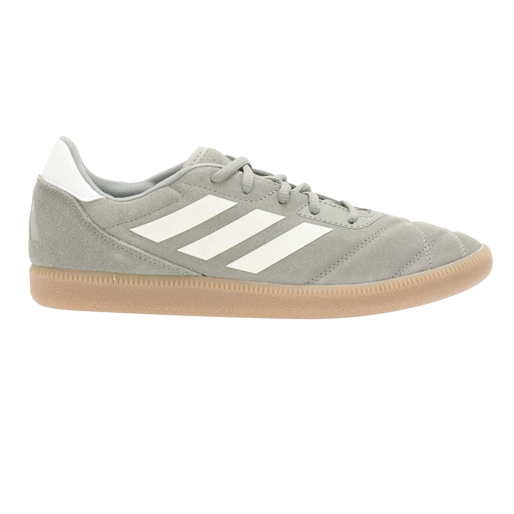 Silver-White - Side - Adidas Mens Sala Suede Court Trainers