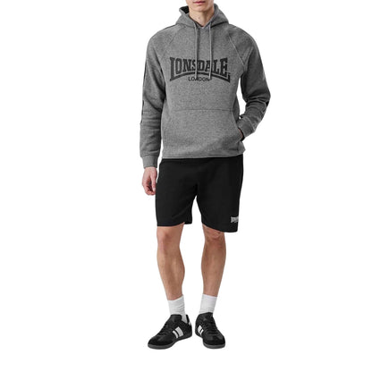 Black - Pack Shot - Lonsdale Mens Jersey Lounge Shorts