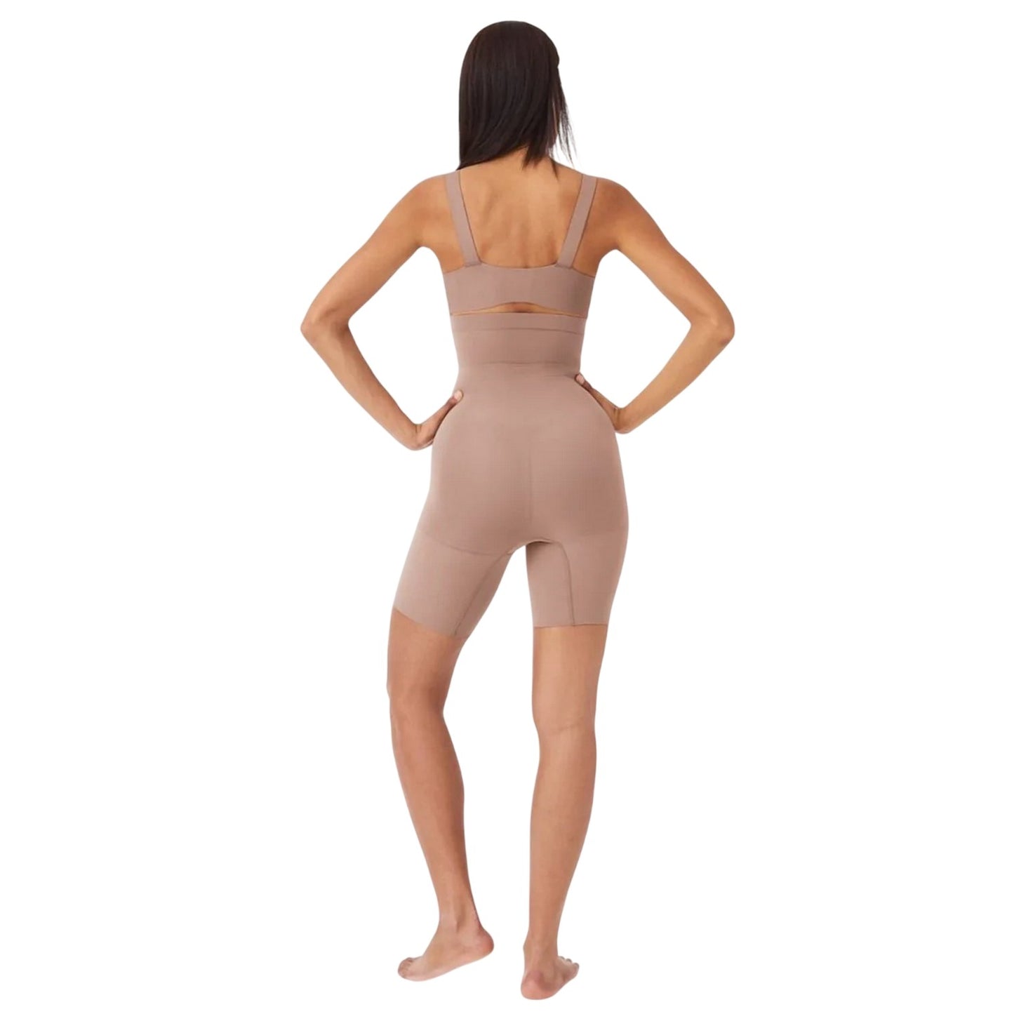 Beige - Back - Spanx Womens-Ladies Seamless Shaping Shapewear Shorts