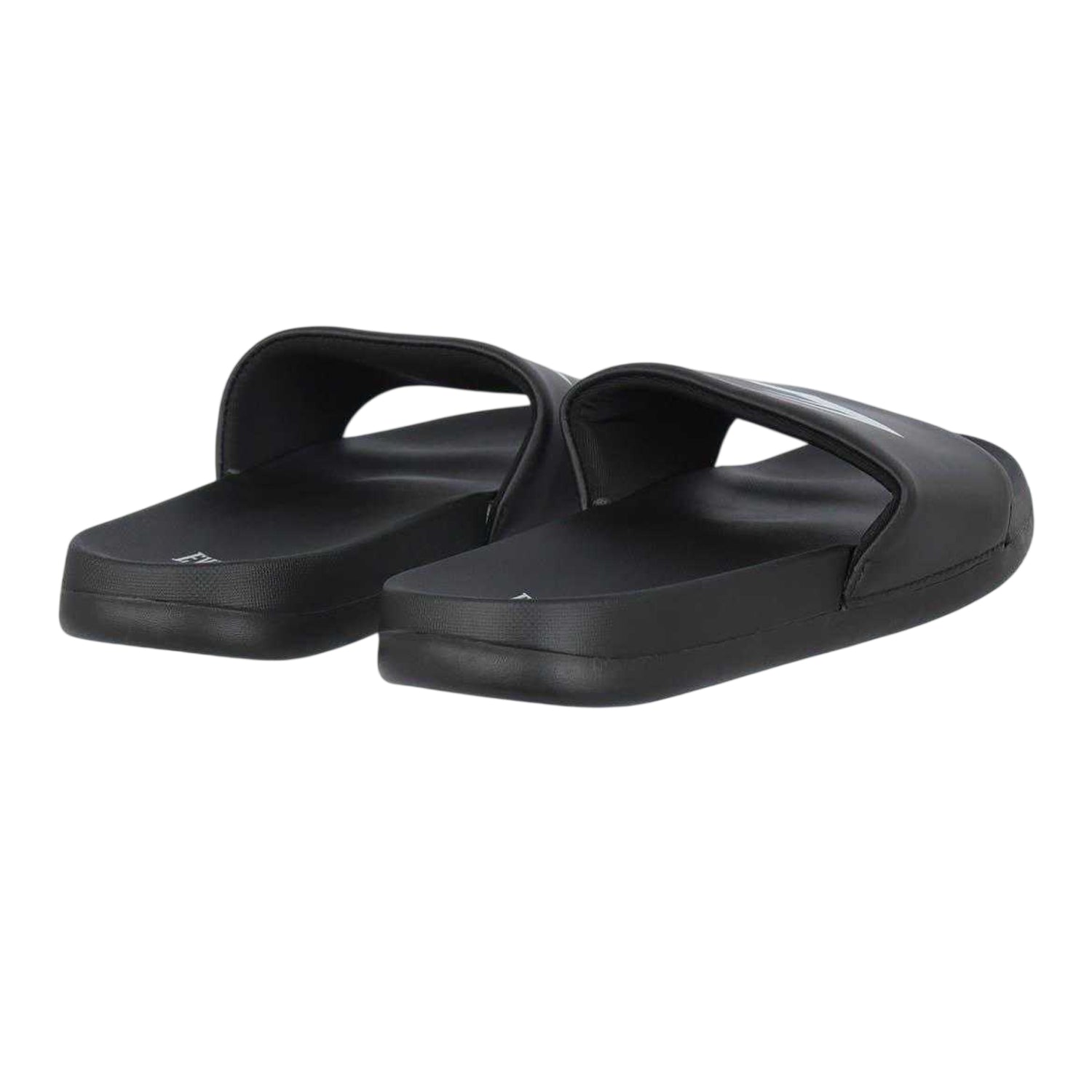 Black-Silver - Back - Everlast Womens-Ladies Logo Sliders