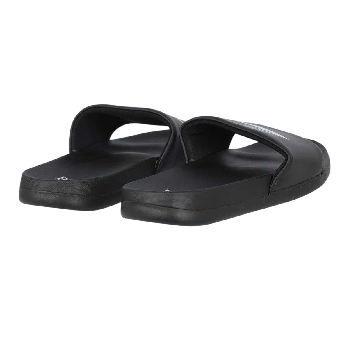 Black-Silver - Back - Everlast Womens-Ladies Logo Sliders