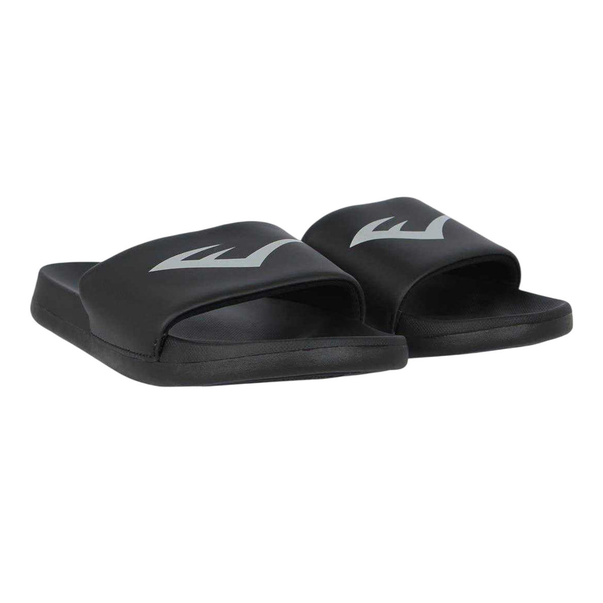 Black-Silver - Pack Shot - Everlast Womens-Ladies Logo Sliders