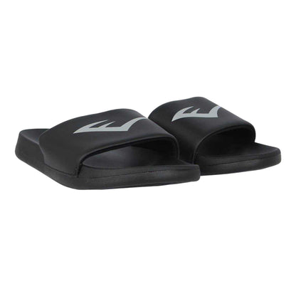 Black-Silver - Pack Shot - Everlast Womens-Ladies Logo Sliders