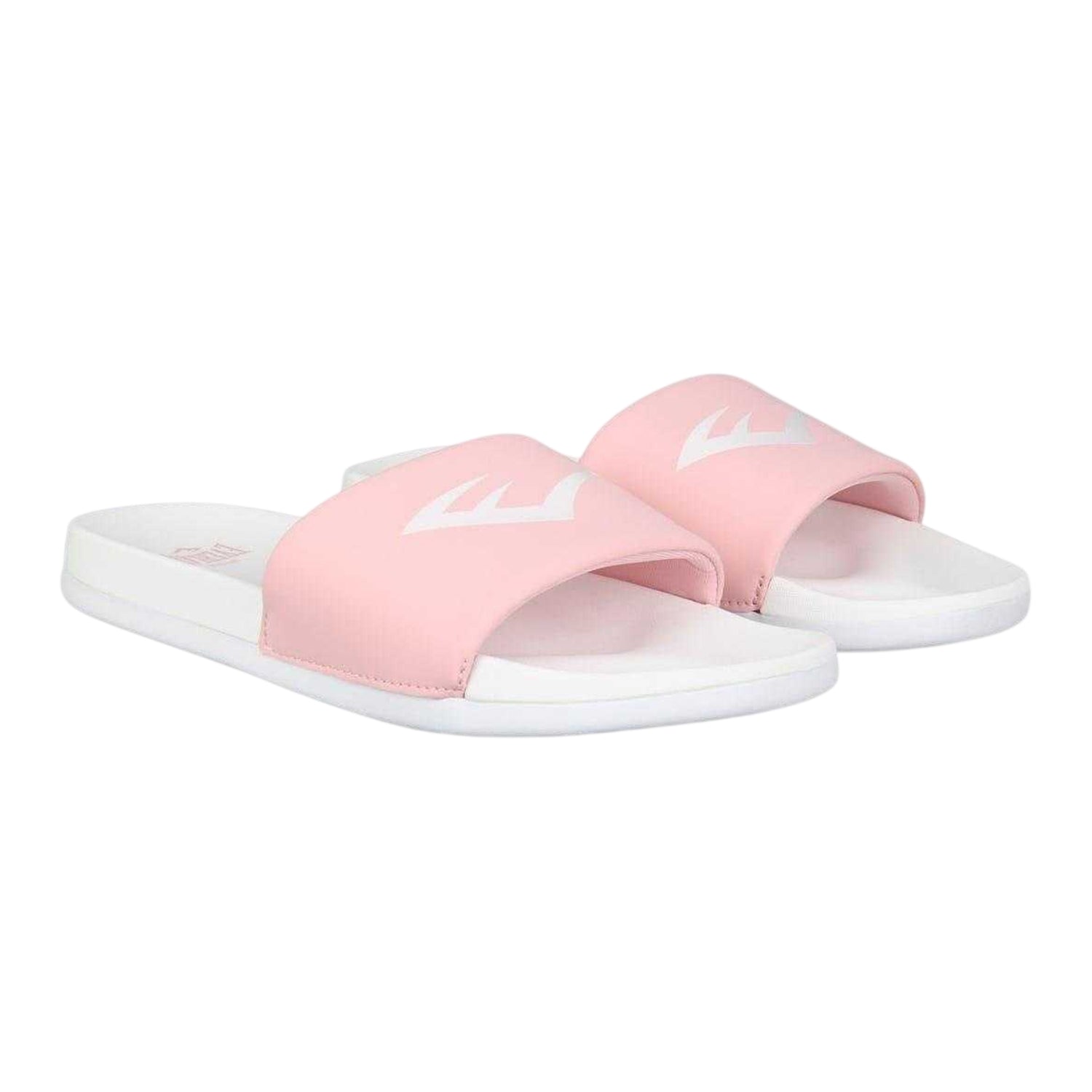 White-Pink - Pack Shot - Everlast Womens-Ladies Logo Sliders