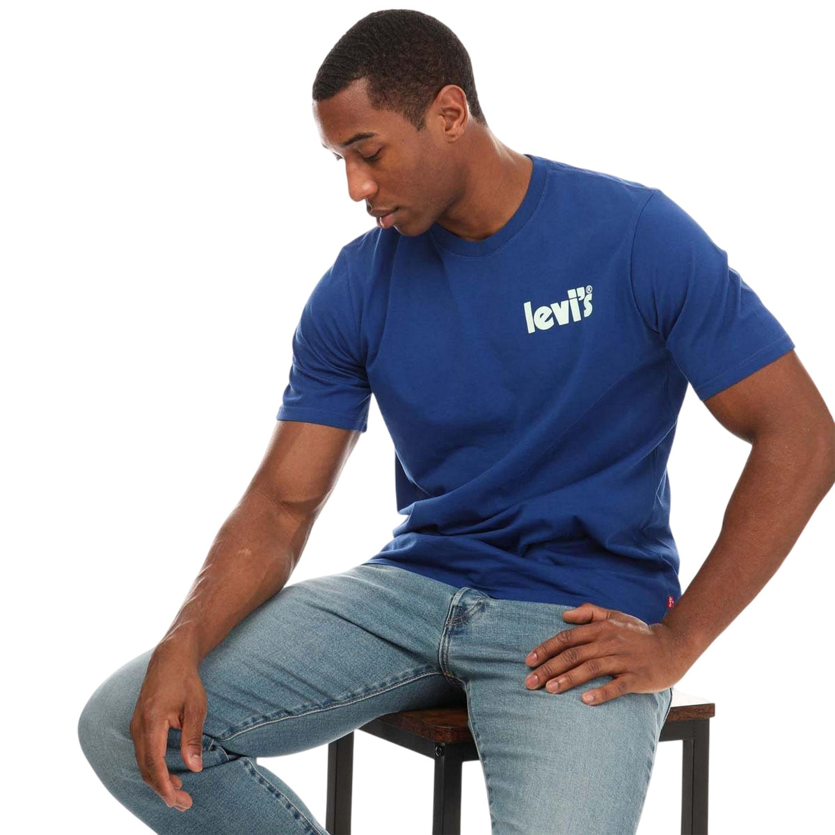 Dark Blue - Lifestyle - Levis Mens Logo Crew Neck Relaxed Fit T-Shirt