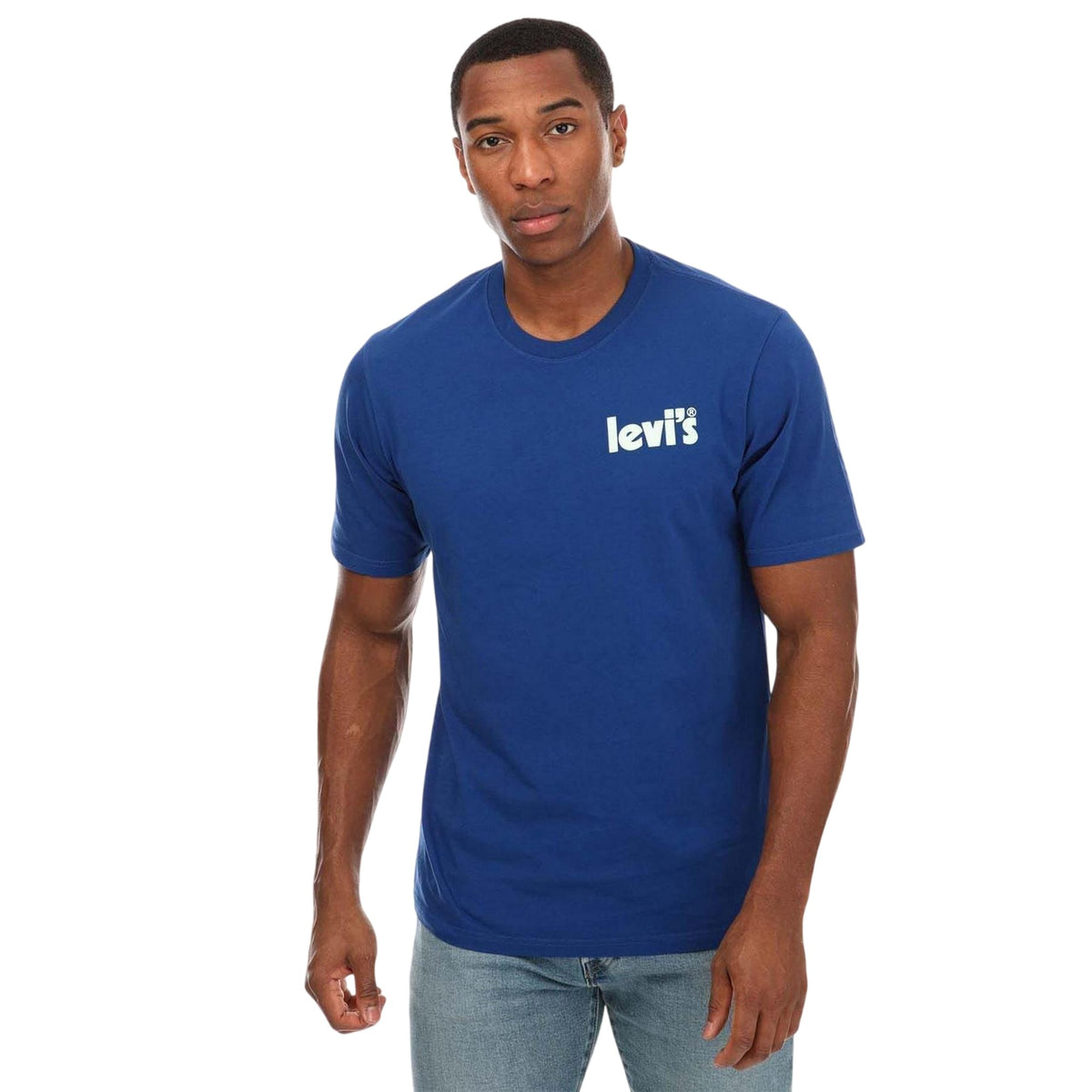 Dark Blue - Front - Levis Mens Logo Crew Neck Relaxed Fit T-Shirt